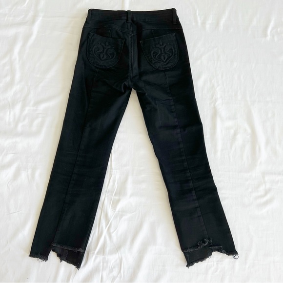 Siwy Women’s High Waist Slim Straight Flare Jeans Cropped Asymmetrical Hem - Picture 4 of 12